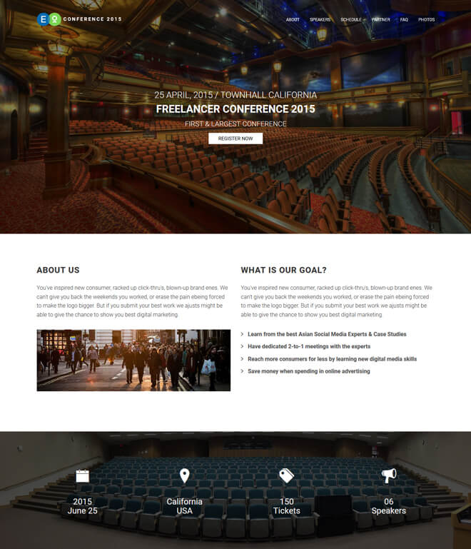 Event Management Website Templates Bootstrap Free Download Printable 