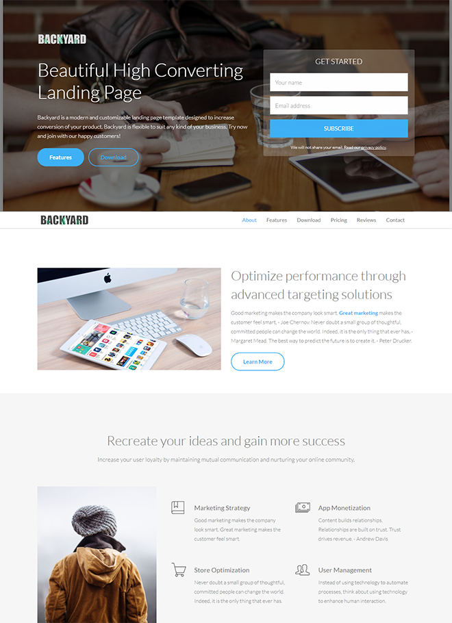 20  Free HTML Landing Page Templates Built With HTML5 and Bootstrap 3