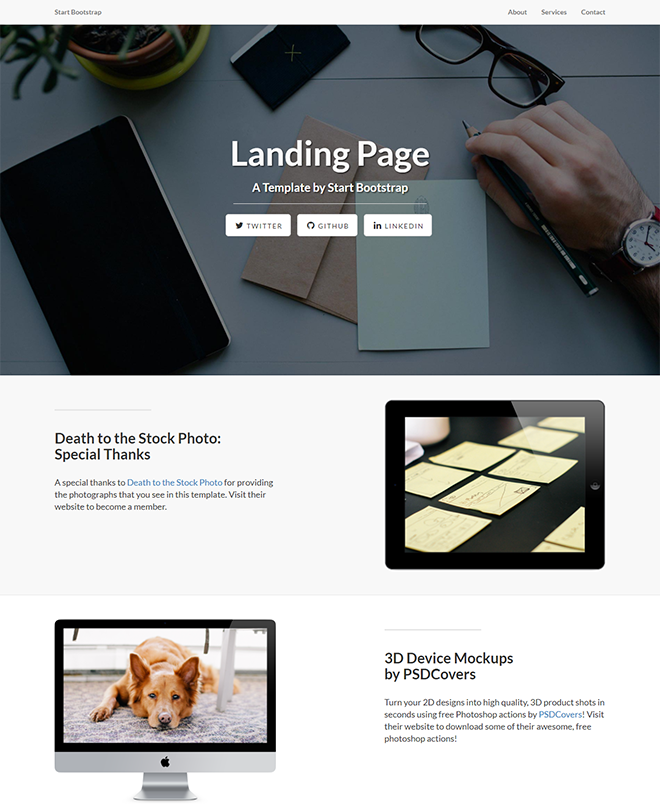 Video landing page templates