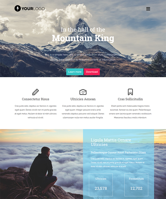 Free Html Landing Page Templates - page