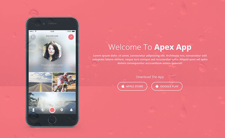 app landing page template downloads