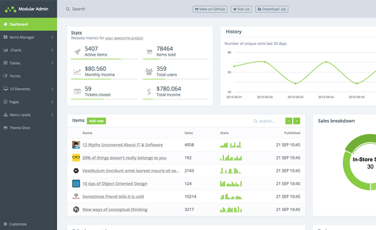 Bootstrap admin template download free