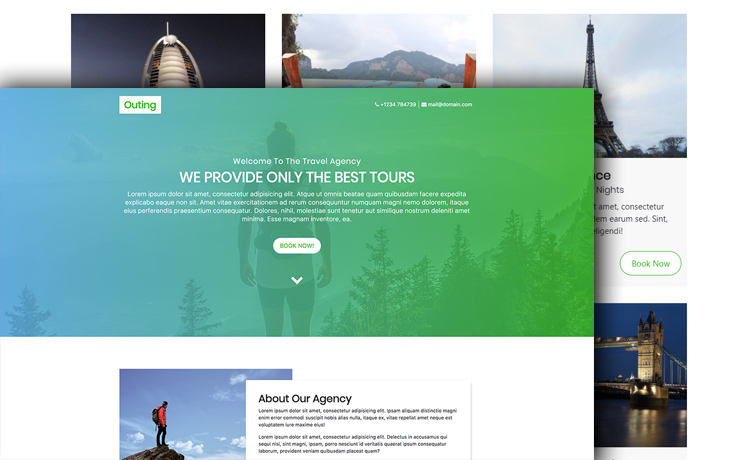 travel agency bootstrap template