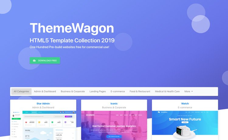 100 Free HTML5 Templates Collection 2019 | A Bundle of ...