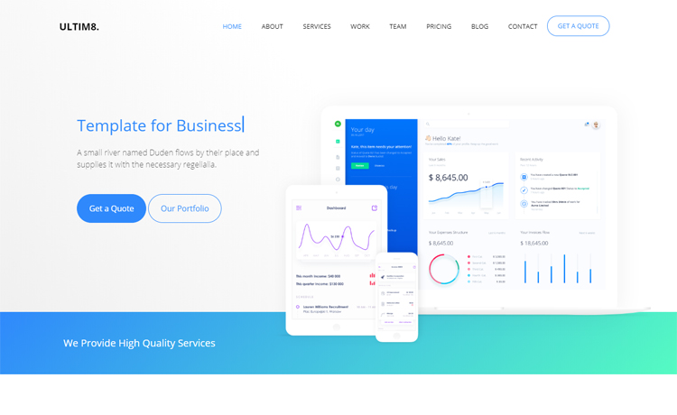 Ultim8 Free Bootstrap 4 HTML5 Business Website Template