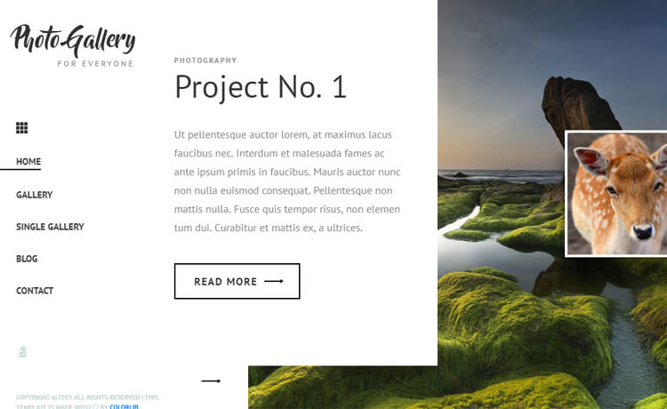 PhotoGallery-Free HTML5 Photo Gallery Website Template